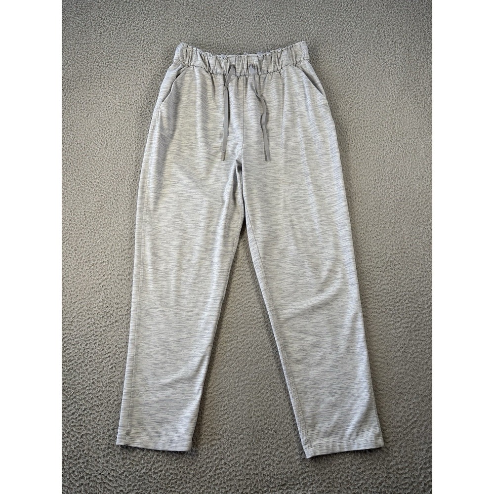Lululemon On The Fly Luxtreme Pants Womens 8 Battleship Gray Stripes Straight